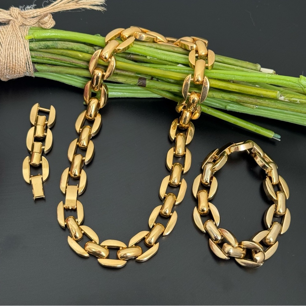 Unsigned Gold-tone Chunky Chain Link Convertible Long Necklace 145g.